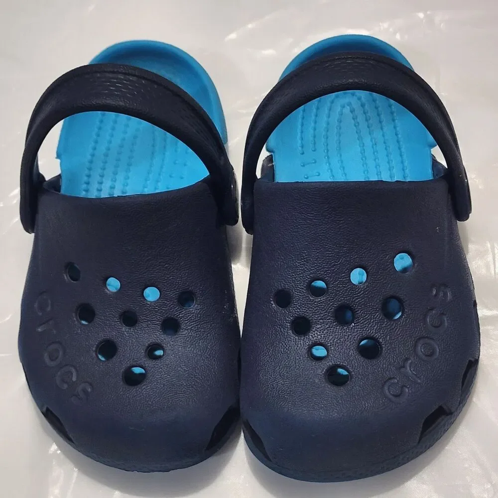 CROCS Childrens Toddler Electro Clogs Navy / Electric Blue - Slip On - SIZE C 6